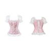 Overbust Corset Bustier Top Women With off Shoulder Sleeves Plus Size Burlesque Costume Hollow Mesh Floral Sexy Corselet