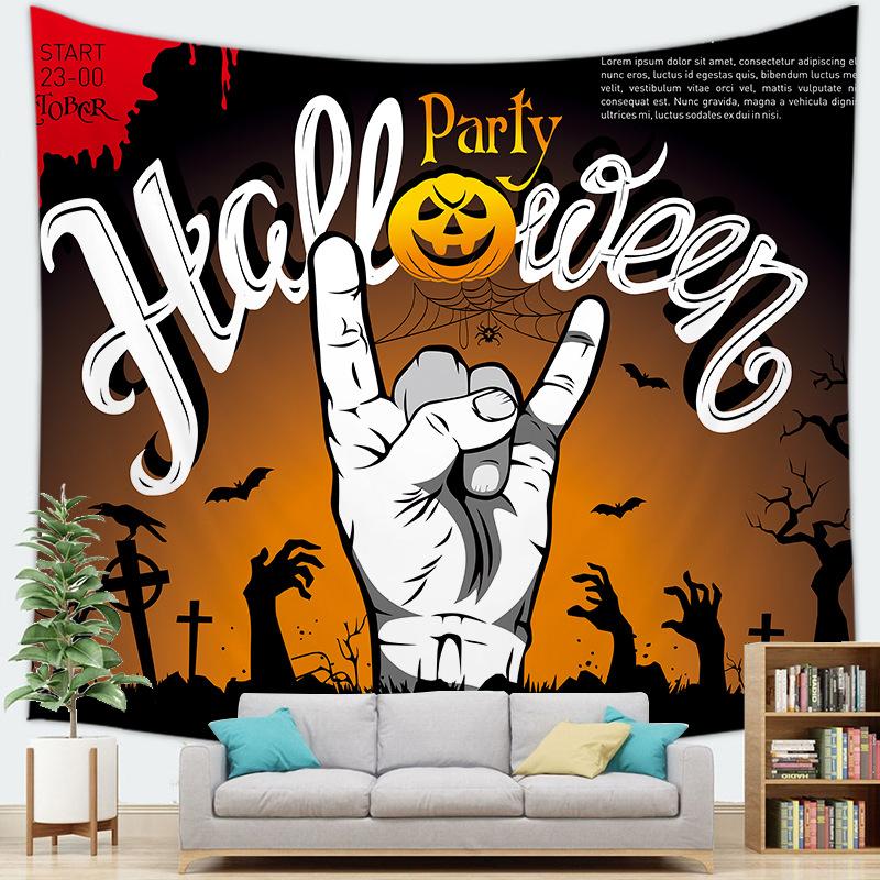 Halloweenthemed backdrop decoration fabric digitalprinted polyester tapestries living rooms bedrooms macrame wall hanging