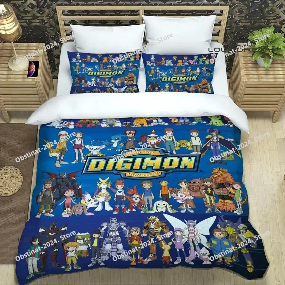 3D Digimon cartoon printed Printed Bed Set Duvet Cover Pillowcase Bedding Set Bed Linen Sheet Quilt Cover Full Queen King Size