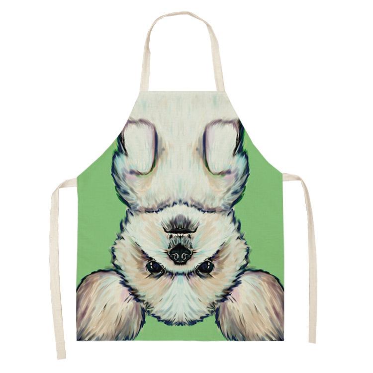 Hot Sale Cartoon Anime Pet Dog Dog Sleeveless Apron Drawing Graffiti Kitchen Anti-fouling Creative Linen Apron