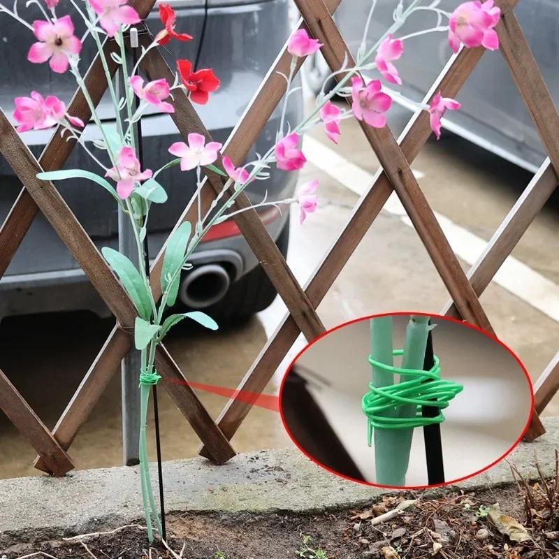 Garden Plants Strapping Iron Wire Garden Plant Tie with Cutter Plant Flower Vine Climbing Support Cable String Garden Wrap Tool