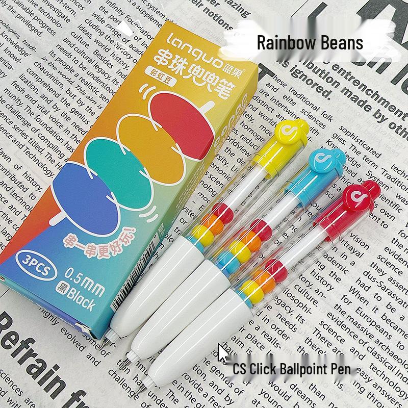 Blaue Kreative Regenbogen-Bohnen-Tasche Drucktyp Schwarzer Stift zum Schreiben & Journaling