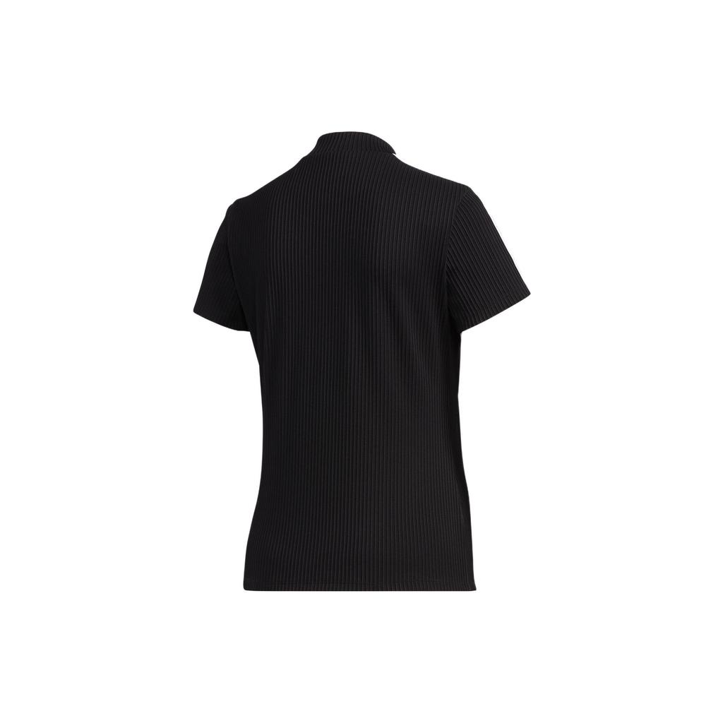 Adidas Logo Embroidered Golf Sports Short Sleeve T-Shirt Women T-Shirts Black FJ2452