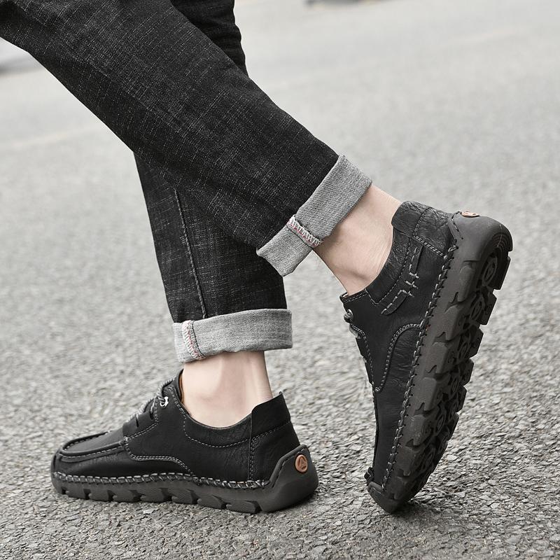 38-48 Herren Übergröße Einfache und Modische Lässige Lederschuhe Outdoor Low Cut Wanderschuhe