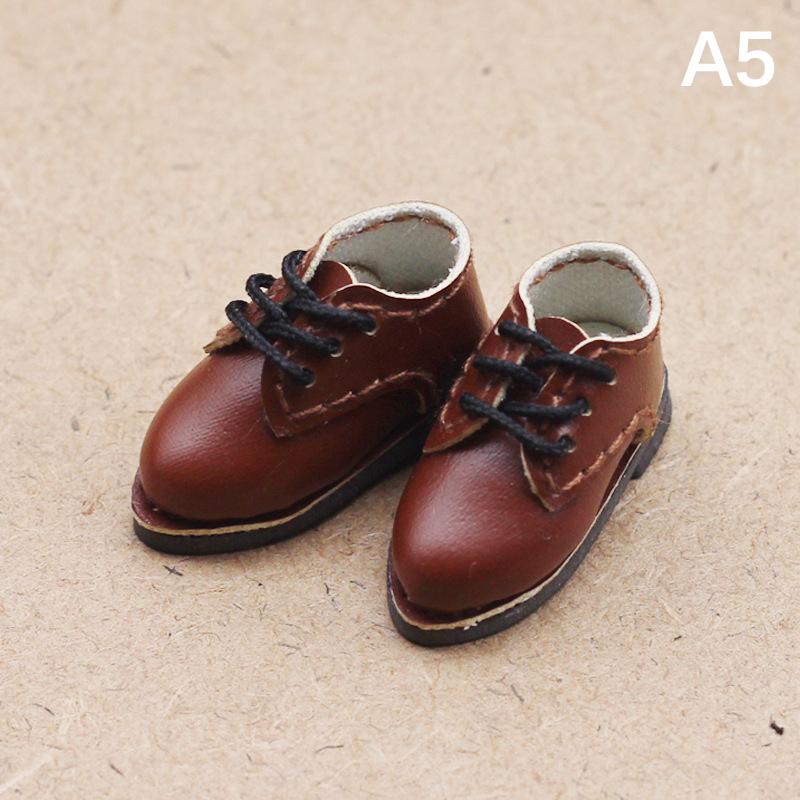 Ob11 Dod 1/12 Bjd Doll Shoes Casual Hand-Made Faux Pu Leather Doll Shoes