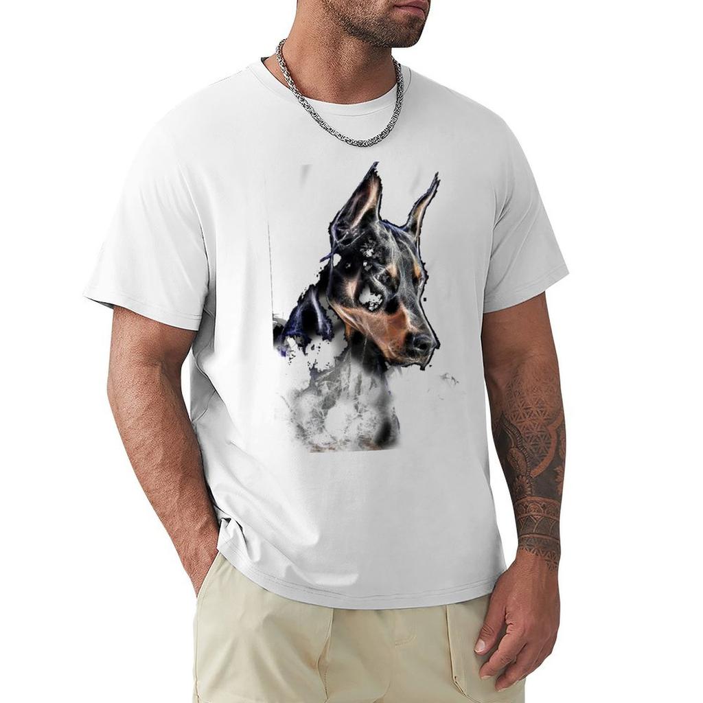 Doberunisex Fractalius Modern Portrait Pincher Lover Tshirt Plus Size Solid Color Tshirt