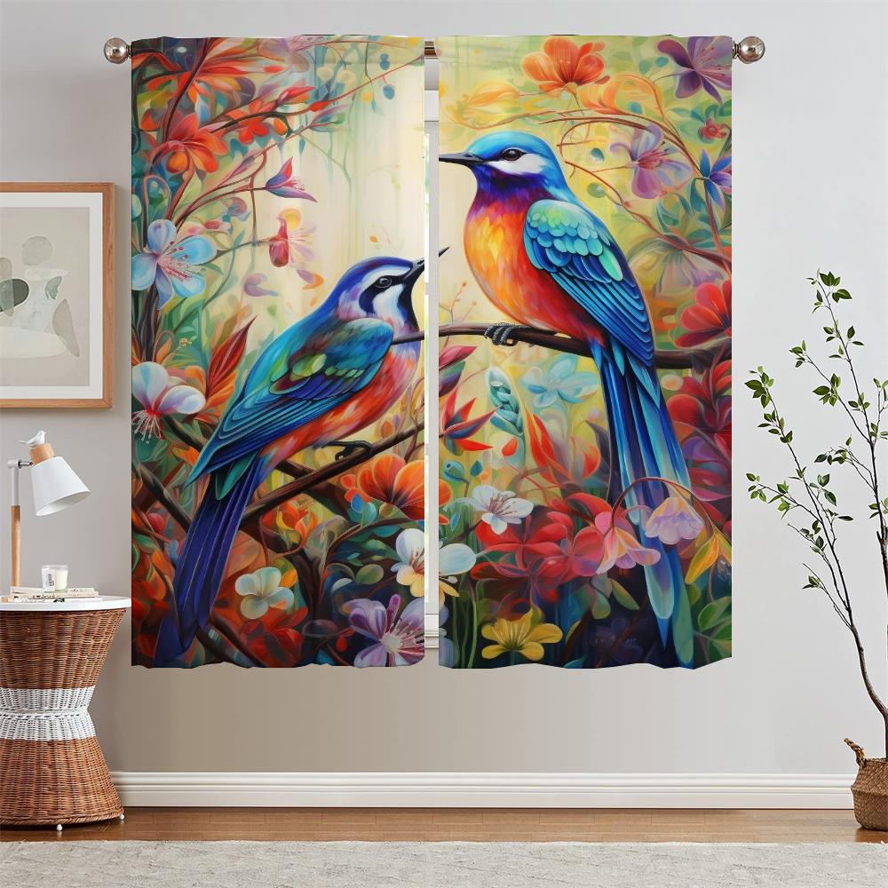 

Цветок Павлин Сорока Рождественские Шторы для Гостиной Кухни Шторы по Скидке Бесплатная Доставка Шифоновые Шторы Подхваты Кудри W86xH183cmx2pcs-CL