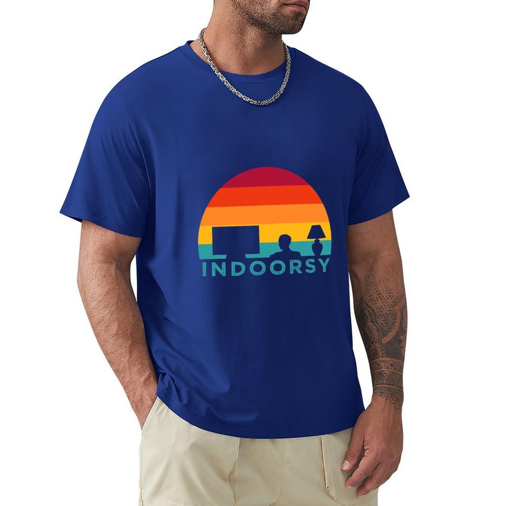 Funny Indoorsy Rather Be Inside Indoors Streaming Meme Gift T-Shirt Anime Tshirt Blouse Heavy Weight T Shirts For Men
