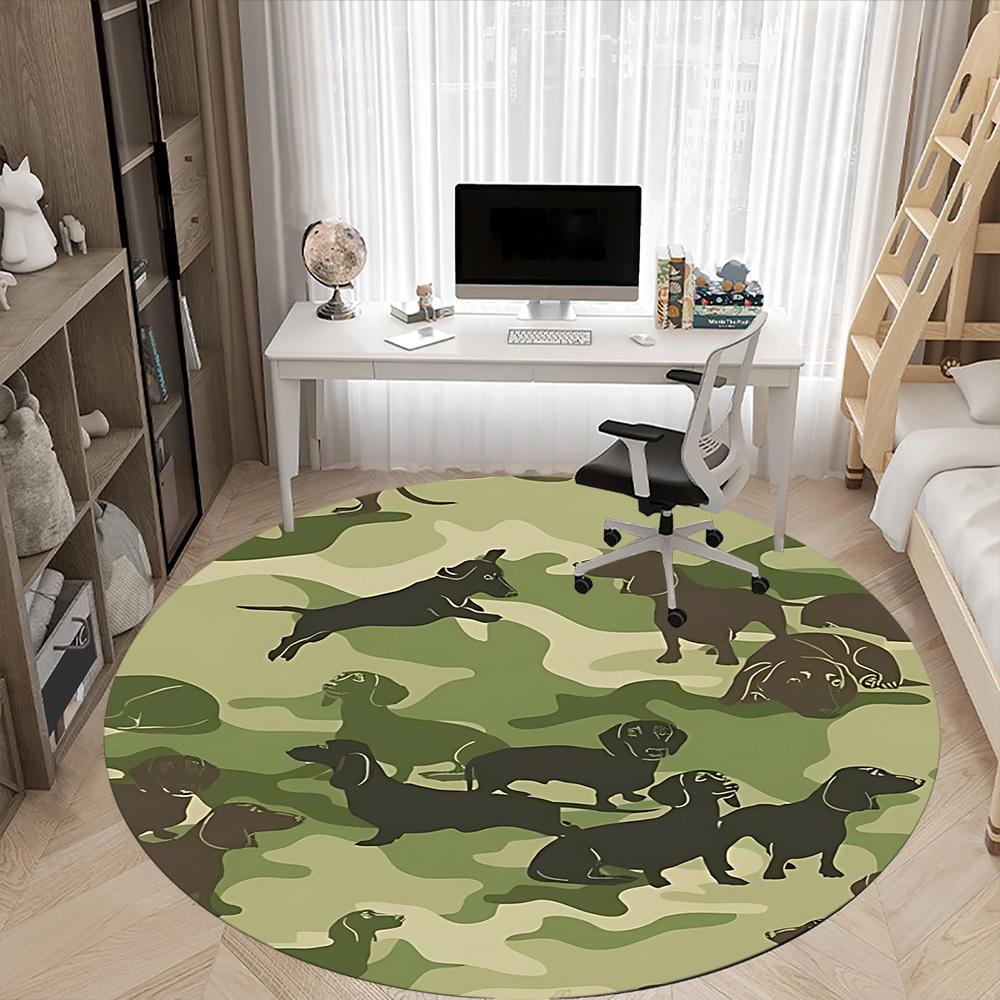 1pc Camouflage Dogs Chair Carpet for Office, Indoor Non Slip Washable Polyester Fiber Carpet,