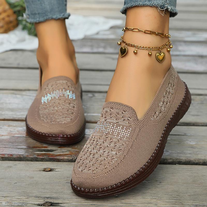 New Style Rhinestone Decorated Lightweight Casual Elegant Women's Shoes Fashion Simple Comfortable Flat Sneakers Zapatos Mujer