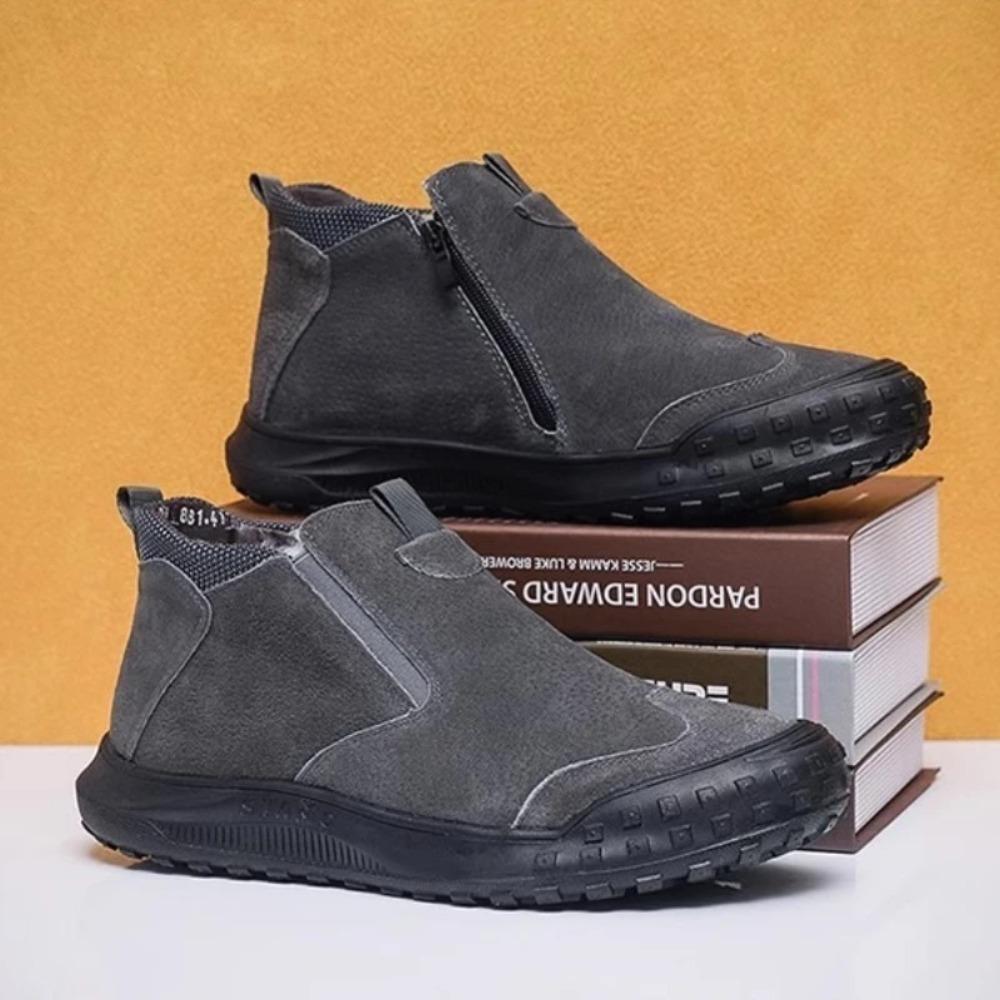 Scarpe Invernali Calde Casual in Cotone per Esterno con Pelliccia Sintetica Alta Scarpe Casual Stivali da Neve da Uomo con Pelliccia Sintetica