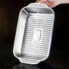 Stainless Steel Grilled Fish Tray BBQ Tray Rectangular Double Ears with Lid BBQ Non-stick Deep Baking Pan for Induction Cooker
