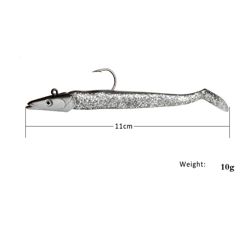 5 stycken Mjuk Minnow Viktad Jiggkrok Wobbler Silikonbeten Swimbait Easy Shiner Fiskeutrustning Crankkrok för Abborre Gädda