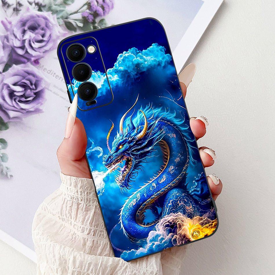 Für Tecno Camon 18 18P 18T Cooles Drachen-Tiger-Bemaltes Handyhülle Für Tecno Camon18 P 18 18T Weiche Silikon-TPU-Hüllen