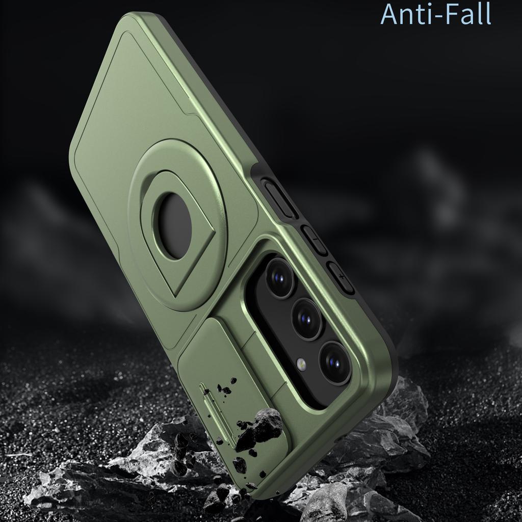 For Samsung Galaxy A05s 4G Case Built-in KickstandTPU+PC Phone Cover Slide Lens Protection