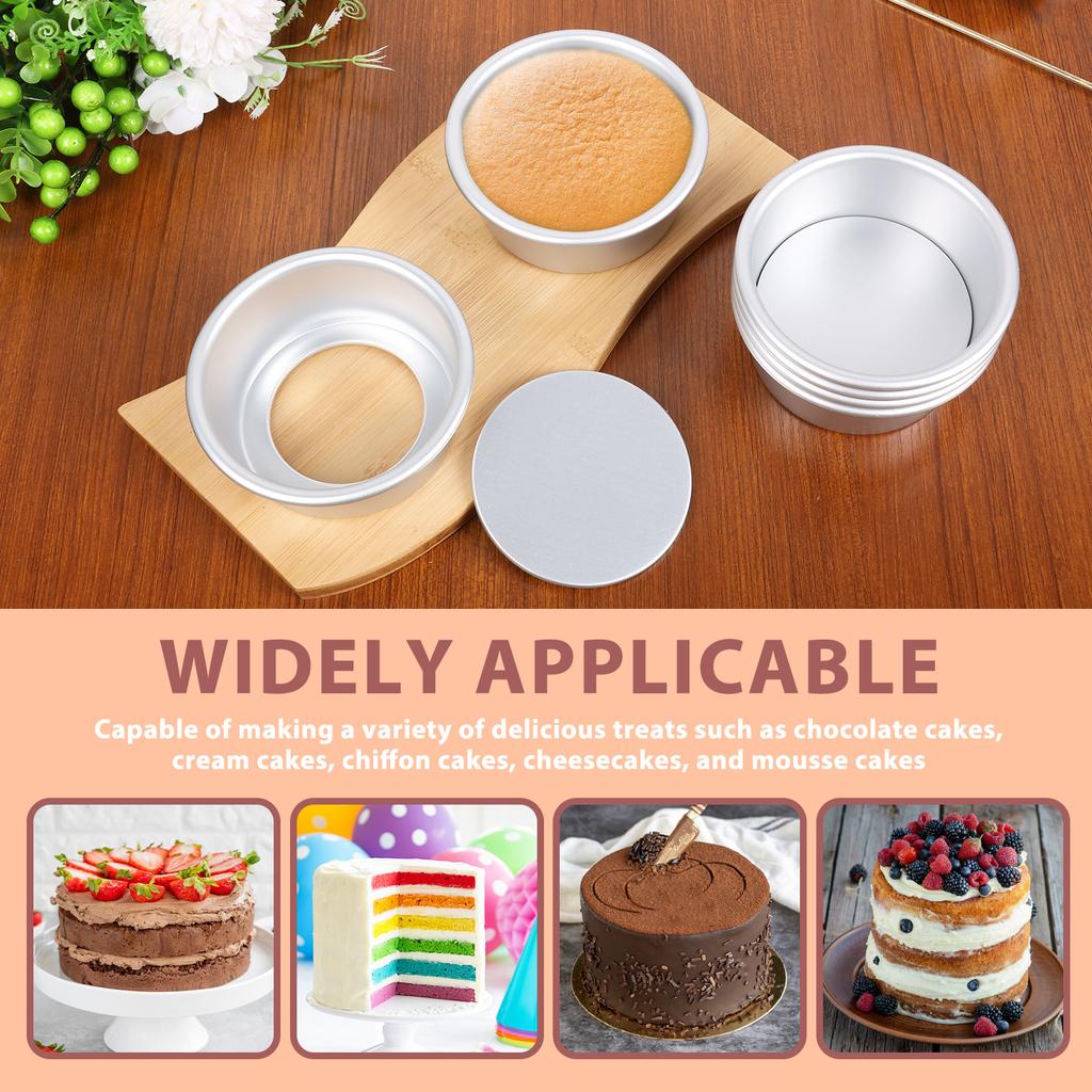 Aluminium Alloy Deep Round Cake Pan With Loose Base Easy Releasing Cake Mould Tin for Wedding Birthday Party Round Cake Pan