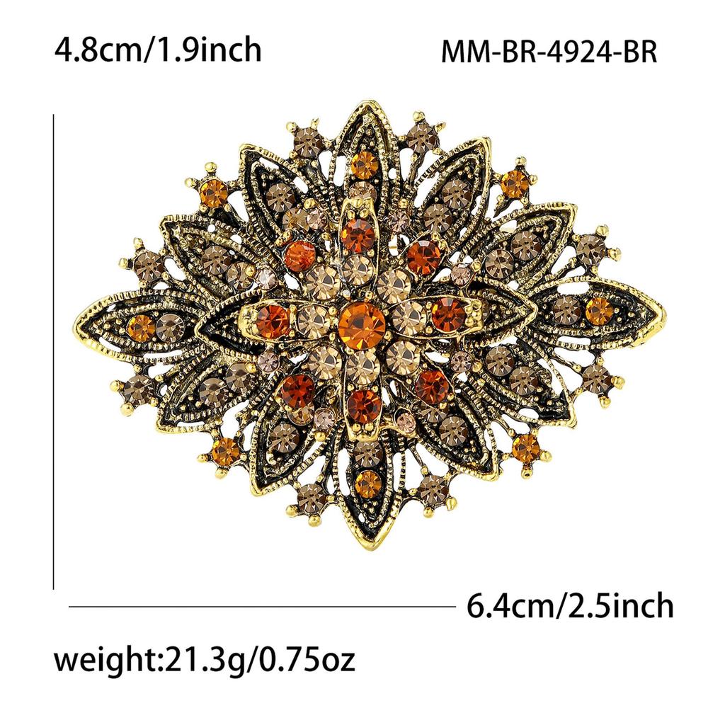 Rhinestone Bridals Brooch for Women Unisex Retro Crystal Pins Banquets Party Backpacks Gift Jewelry Accessories