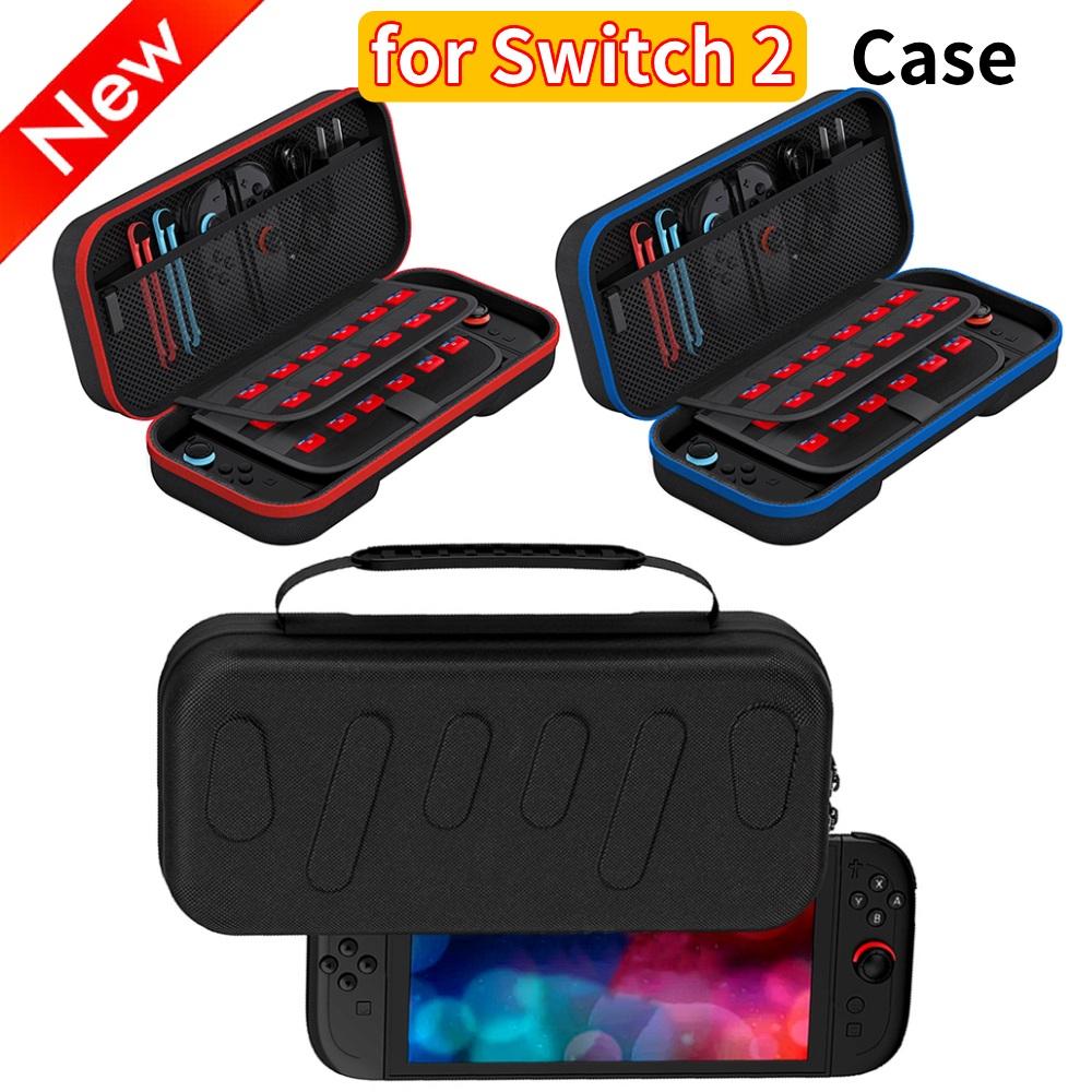 Shockproof Console Storage Bag with 24 Game Card Slots Console Protective Handbag Large Capacity for Switch 2 Accessories