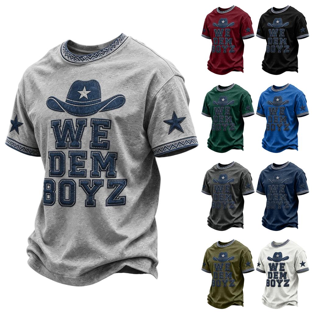 Men's Rugby Print Short Sleeve Neck T-Shirt for Casual Sport and Everyday Wear