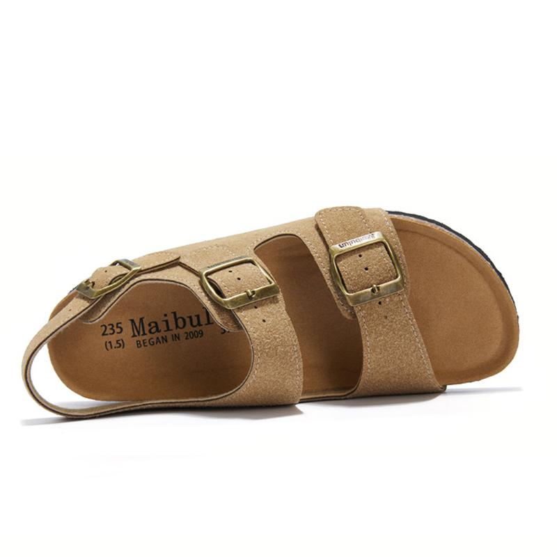 Fashion Gladiator Rear Strap Cork Sandals Women Thicken Soled Brand Couples Travel Beach Sandales Flat Shoes Buckle Belt Clogs Sandalias