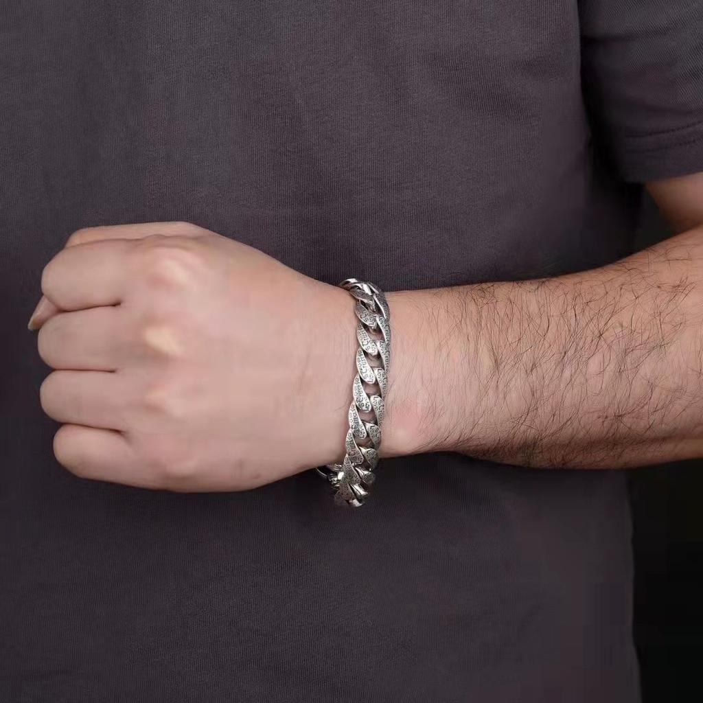 European and American Motorcycle Trendsetters Punk Style Skull Graffiti Bracelet