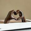 Heart Hand Gesture Sculpture With Resin Material For Wedding And Party Decor