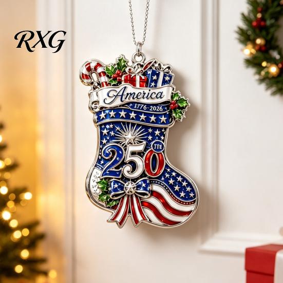 Durable Transparent Acrylic Hangings 250th Anniversary Christmas Ornament, Patriotic Hanging Decor Commemorative Keepsakes for Home with Eagle