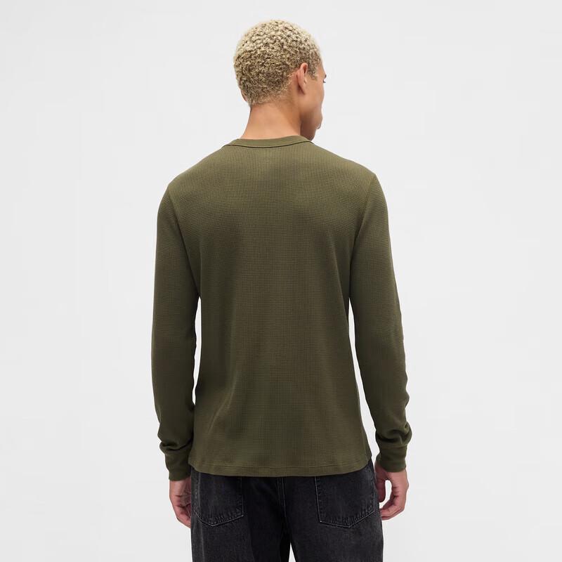 Gap Unisex Waffle Long-Sleeve T-Shirt with Logo