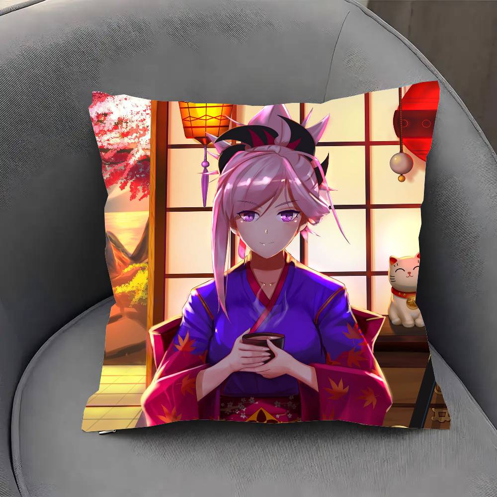 Miyamoto Musashi Anime Fate Pillow Case Fashion Square Pillowcase Bedroom Sofa Room Ins Decoration Leisure