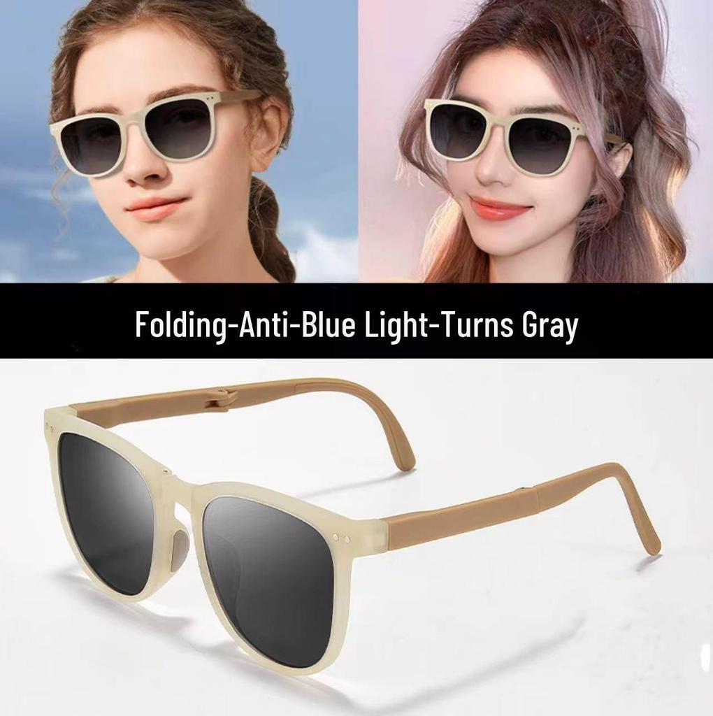 Color-Changing Photochromic Anti-Blue Light Folding Glasses - Fashionable Myopia Glasses