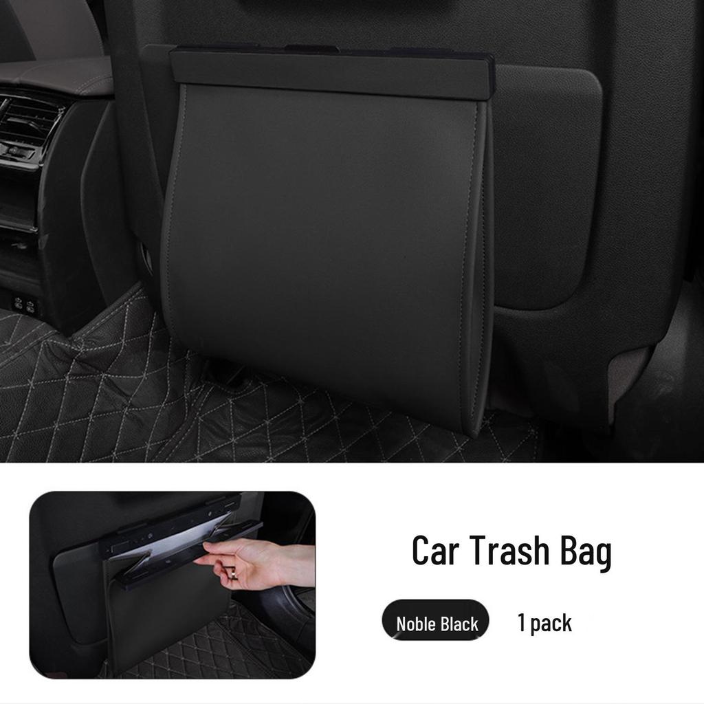 Magnetic Leather Car Trash Bag for Seat Back