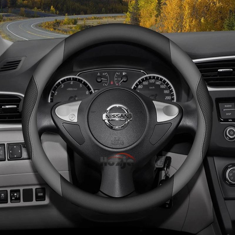 Leather Car Steering Wheel Cover for Nissan Patrol Y63 Xtrail Kicks Qashqai Versa Sentra Altima Armada 2011 - 2025 Accessories