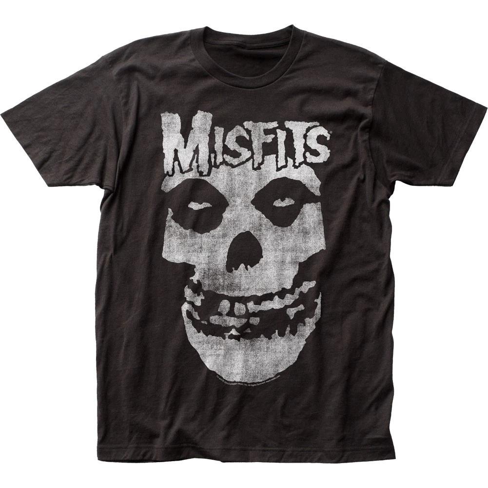 Misfits Distressed Skull Mens T Shirt Music Classic Concert Rock Band Tee Black 3XL