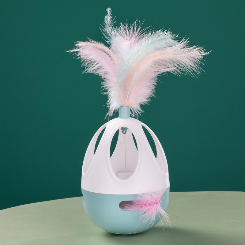 Electric Cat Toy Sound Interaction Cat Tumbler Pet Toy Feather Tumbler Puzzle Boredom Pet Toys