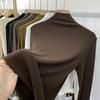 Women's Elastic Slim-Fit Long-Sleeve Half-High Collar Fleece T-Shirt - Soft, Skin-Friendly, 2022 Autumn/Winter Collection