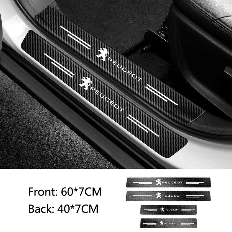 

2026 Hot Car Sticker For Peugeot 308 307 208 5008 107 206 306 108 301 508 RCZ Rifter 407 2008 3008 Car Door Sill Threshold Prote