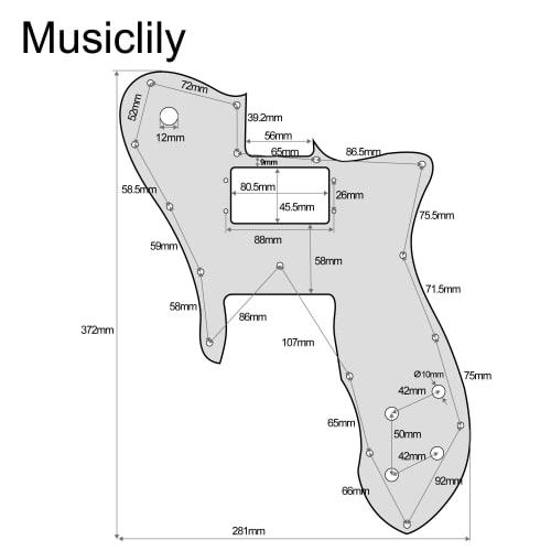 Musiclily Pro 16-Hole Telecaster Pickguards, Wide Range Humbucker Pickguards for Fender American/Mexican 72 Tele Custom Electric Guitars, Tortoiseshel