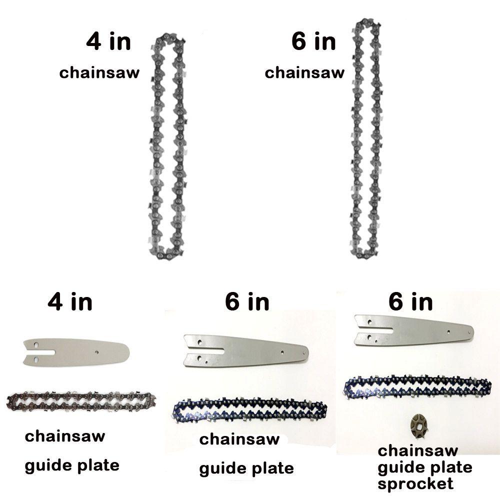 4/ 6 Inch Cutting Sharp Chains Chain Guide Electric Saw Parts Chain Saw Set Guide Plate Electric Chainsaw