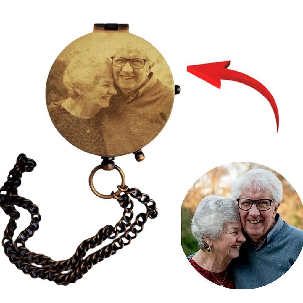 Photo Portrait Engraved On Compass, Unique Gift Idea, Anniversary, Wedding, Graduation, Birthday Gift for Man Husband with Leather Cover Gift