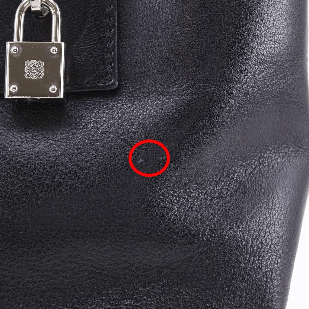 Loewe Amazona Justa Handbag Anagram Black Leather Women Used