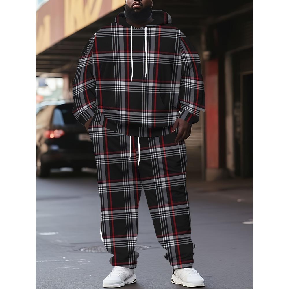 Ensemble Hoodie et Pantalon de Jogging Simple à Rayures Imprimé 3D pour Homme Sweatshirts Pantalons de Jogging Ensemble Décontracté Deux Pièces