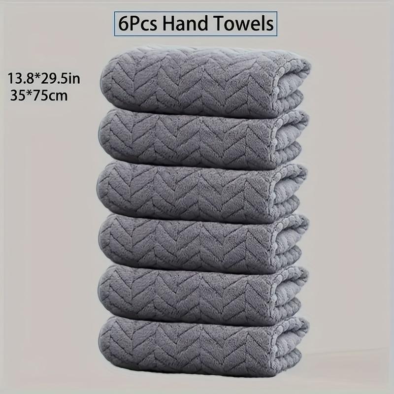 6 Pcs Microfiber Towel Set with Wheat Ear Design - Soft, Comfortable & Absorbent for Face Washing, Bathing, Sports, Fitness & Sp