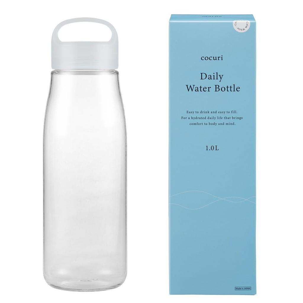 Marna Daily Water 1L In Smooth Dishwasher Easy To Calm K819W Bottle, (Made Japan/Gasketless), Glass-Like Mouth, Lightweight, Safe, Clean, BPA-Free,
