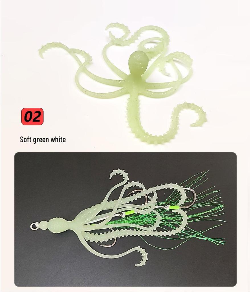 Bionic Squid Octopus Fishing Lures: Soft Tai Rubber Hooks for Sea and Boat Fishing