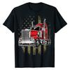 Patriotic Truck Driver American Flag Tshirt Cotton Tops Tees Summer Fitnees T Shirt Fashion Oversized Tshirt Men Clothing