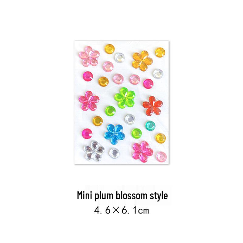 

Gem Stickers: Kids 3D Acrylic Crystal DIY Rhinestone Decorations, Colorful Cross-Border Designs for Girls