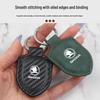 Carbon Fiber Textured Leather Keychain for Skoda Octavia, Superb, Karoq, and Rapid