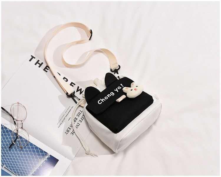Korean version of children's bag 2025 autumn and winter shoulder bag simple rabbit oblique span bag trendy boys and girls baby versatile accessories