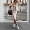 Summer Solid Color Two-Piece Set: Spaghetti Strap Dress with Cardigan