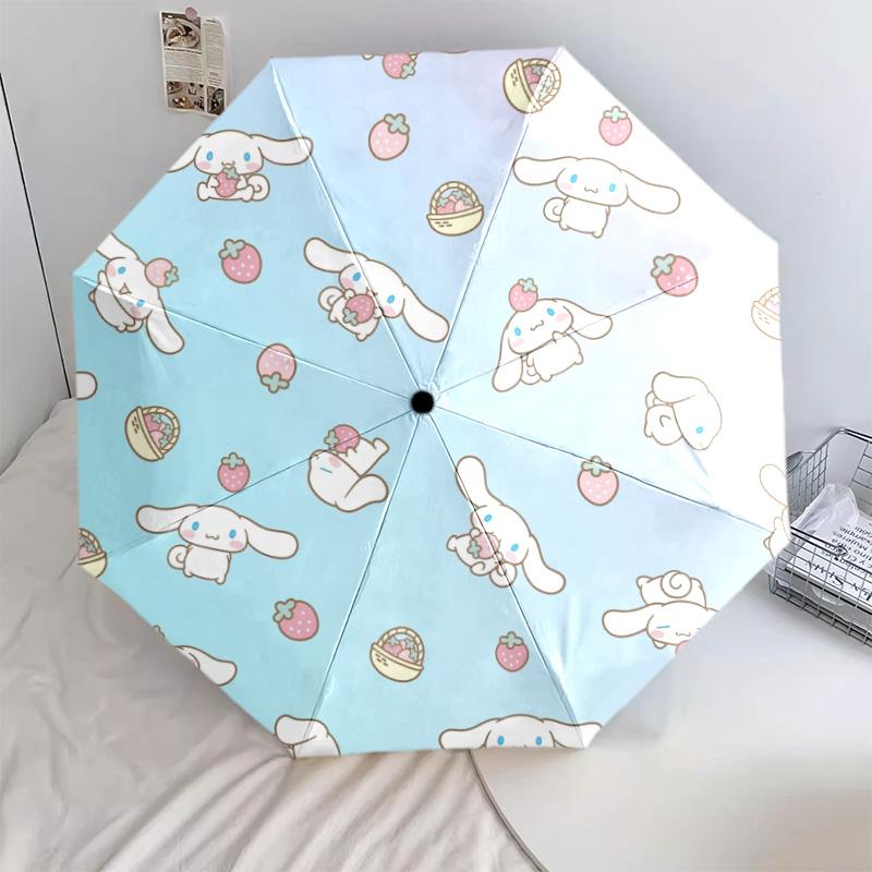 Cinnamoroll Pattern, Automatic Folding Umbrella, Portable and Foldable Design, 8 Ribs, a Christmas or Birthday Gift.